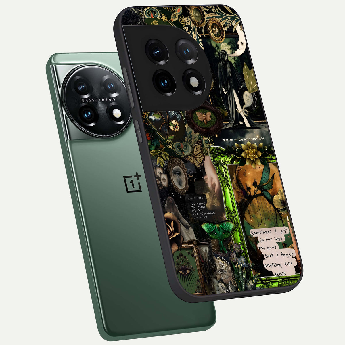  Mystic Woods Secret phone case For OnePlus 11 showing premium glass back cover with detailed artwork