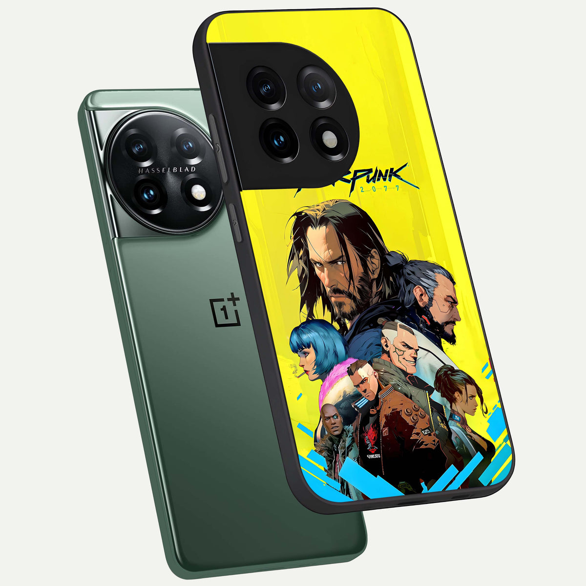  Neon Rebel Genesis phone case For OnePlus 11 showing premium glass back cover with detailed artwork