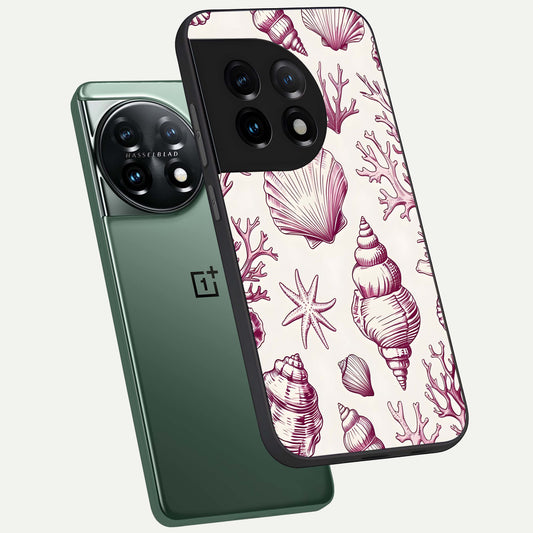  Pink Power Sparks phone case For OnePlus 11 showing premium glass back cover with detailed artwork