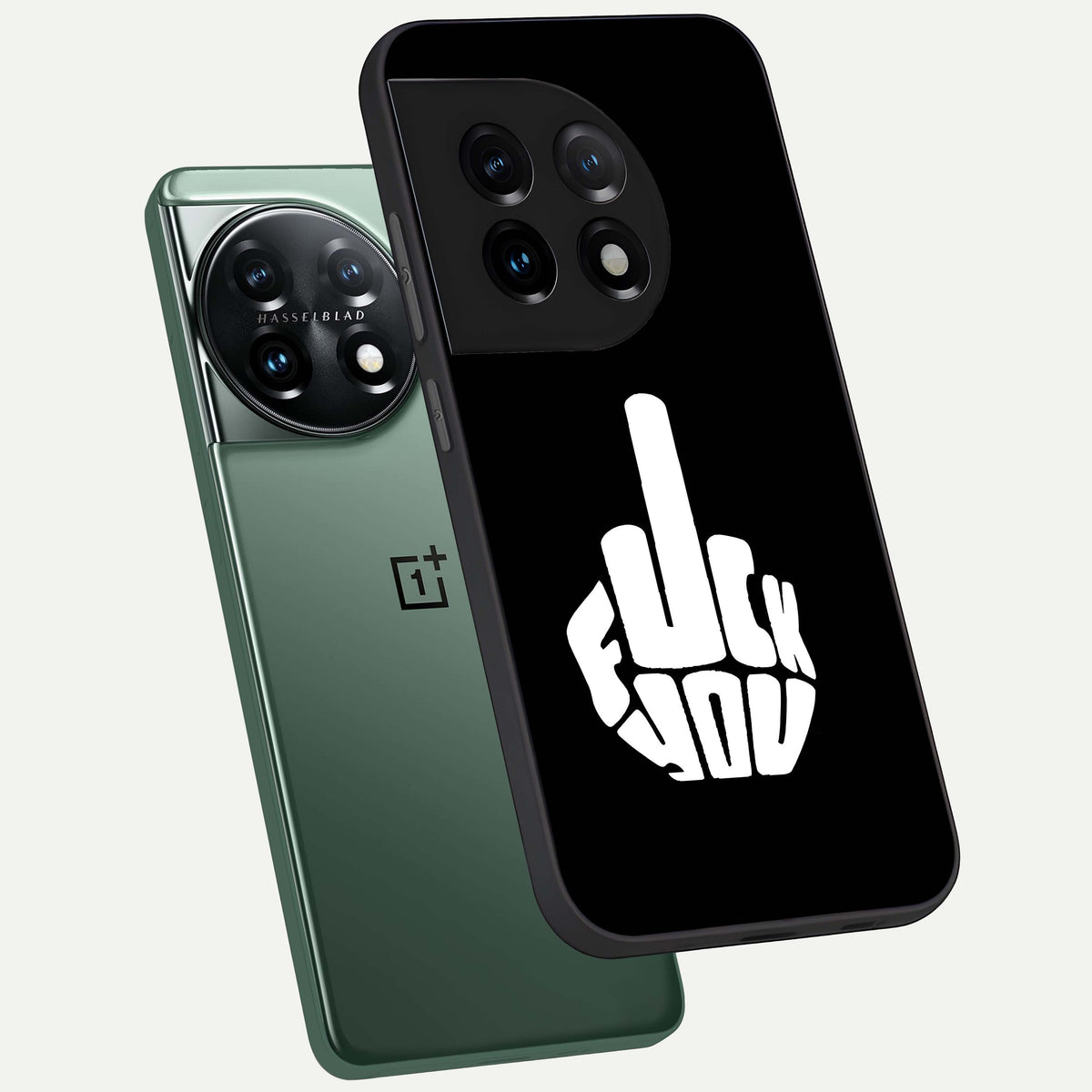  Rebel Mode On phone case For OnePlus 11 showing premium glass back cover with detailed artwork