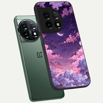  Sky Drift Clouds phone case For OnePlus 11 showing premium glass back cover with detailed artwork