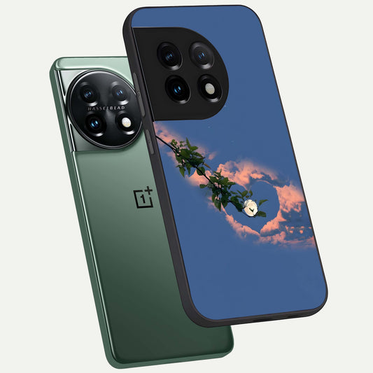  Sky Under Tree phone case For OnePlus 11 showing premium glass back cover with detailed artwork