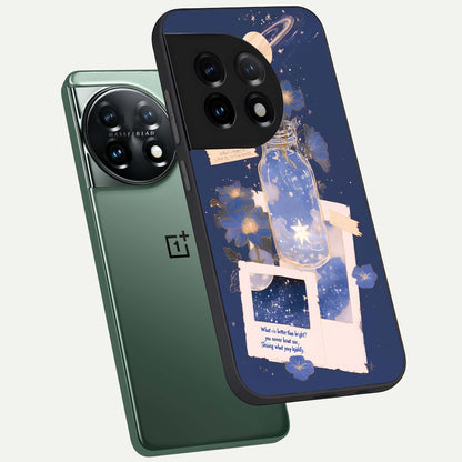  Starlit Cosmic Jar phone case For OnePlus 11 showing premium glass back cover with detailed artwork