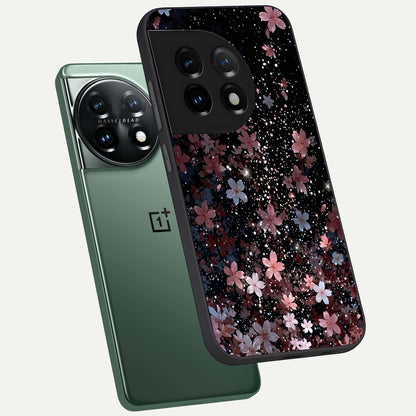  Starlit Flower Dreams phone case For OnePlus 11 showing premium glass back cover with detailed artwork
