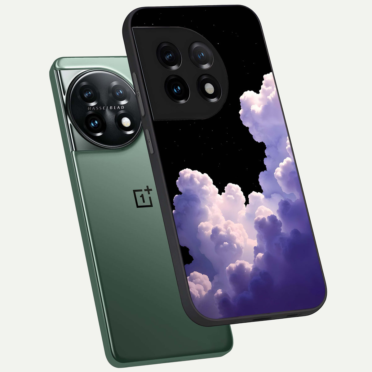  Starlit Night Whispers phone case For OnePlus 11 showing premium glass back cover with detailed artwork