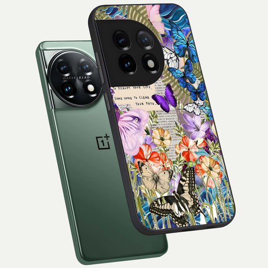  Storm Path Bloom phone case For OnePlus 11 showing premium glass back cover with detailed artwork