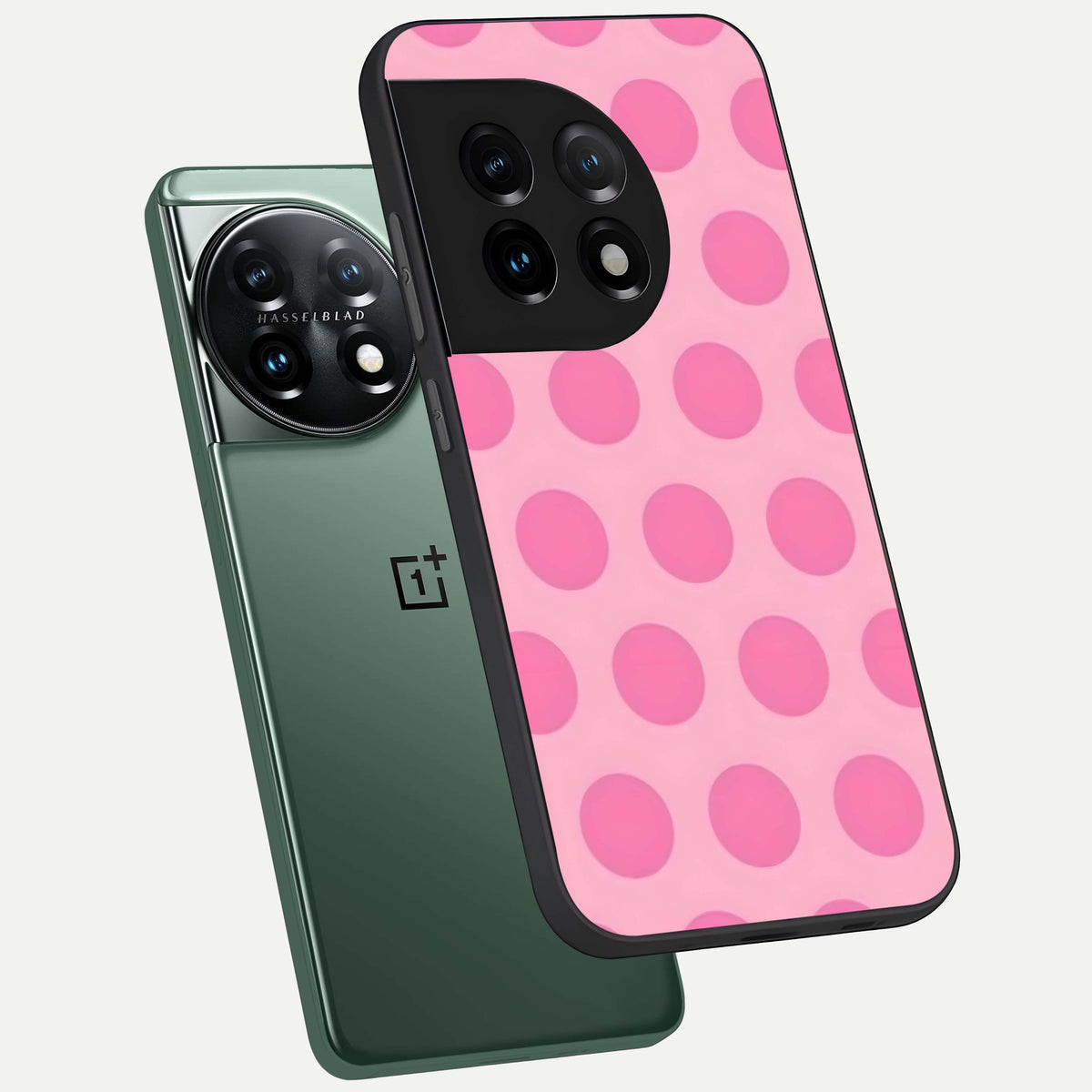  Sweet Dot Dreams phone case For OnePlus 11 showing premium glass back cover with detailed artwork