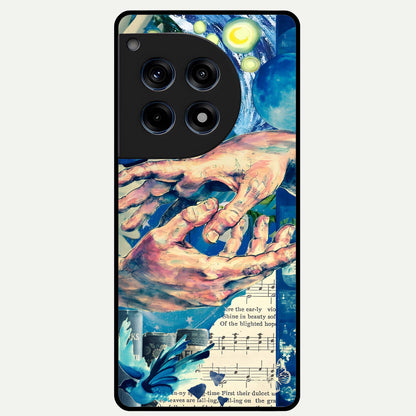  Aesthetic Divider Glass Case For OnePlus 12R back cover – full design glossy printed glass finish