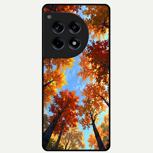  Autumn Sky Rise Glass Case For OnePlus 12R back cover – full design glossy printed glass finish