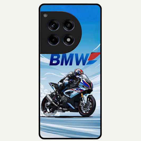  BMW Power Drift Glass Case For OnePlus 12R back cover – full design glossy printed glass finish