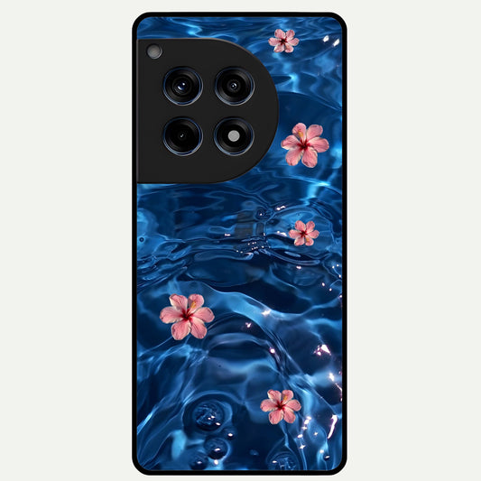  Bloom Thread Art Glass Case For OnePlus 12R back cover – full design glossy printed glass finish