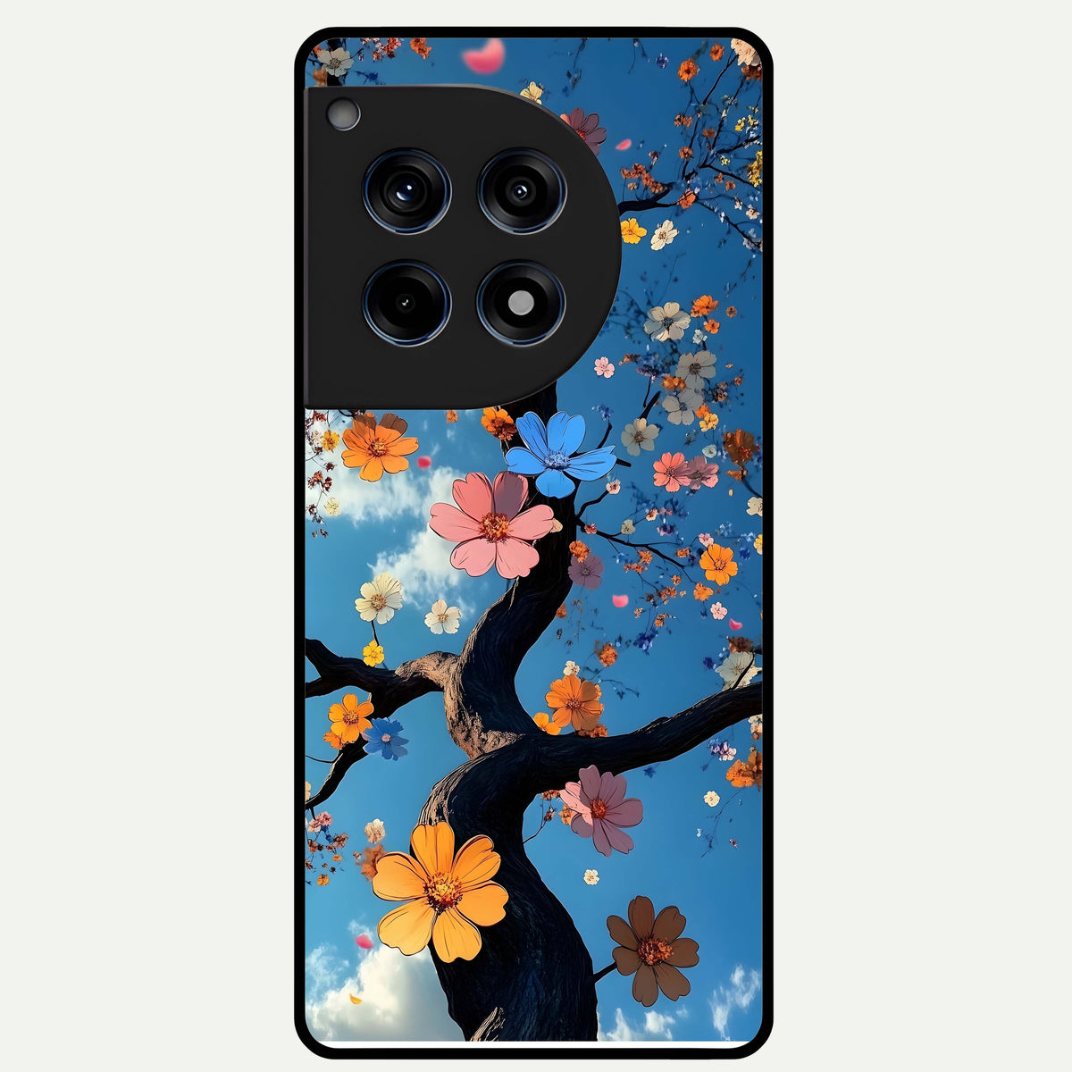  Blossom Dream Sky Glass Case For OnePlus 12R back cover – full design glossy printed glass finish
