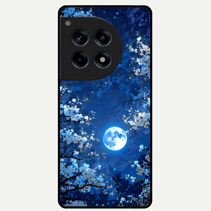  Blossom Moonlight Sky Glass Case For OnePlus 12R back cover – full design glossy printed glass finish