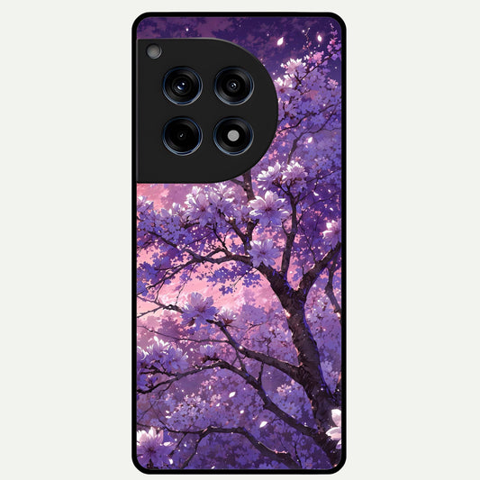  Blossom Tree Glass Case For OnePlus 12R back cover – full design glossy printed glass finish
