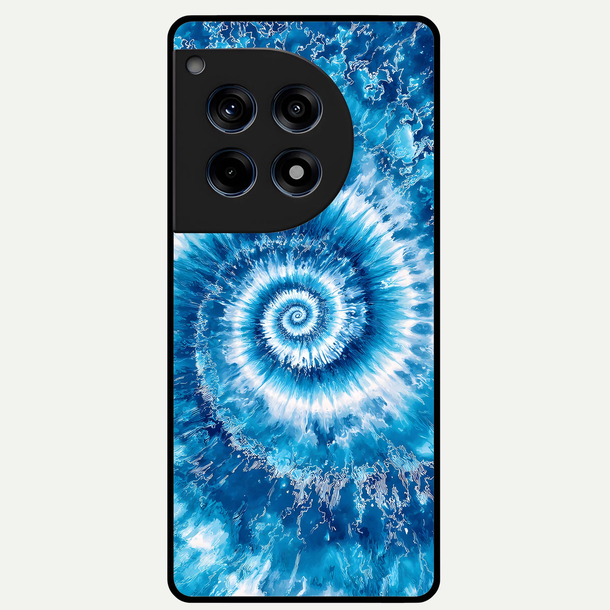  Blue Galaxy Wave Glass Case For OnePlus 12R back cover – full design glossy printed glass finish