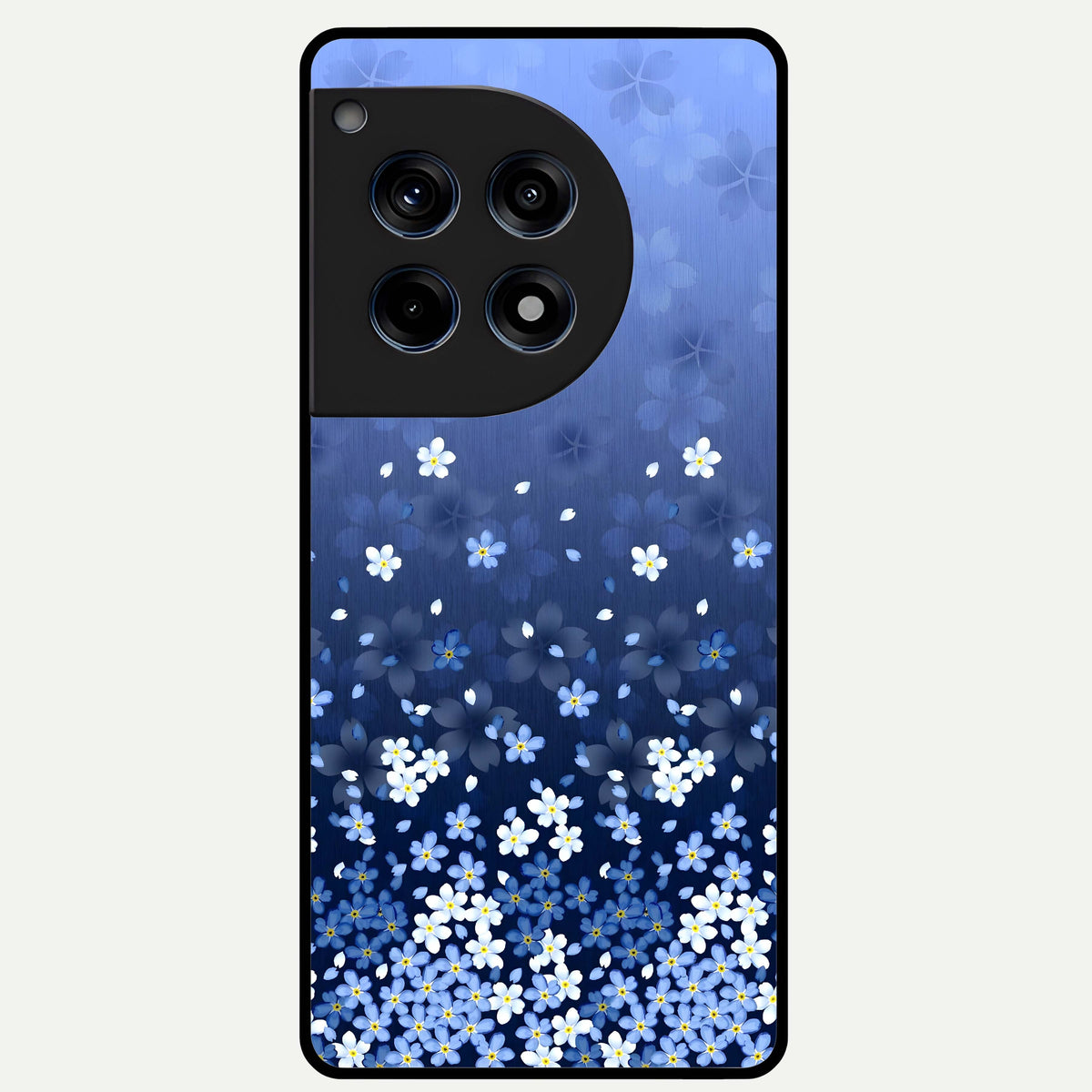  Blue Starry Glass Case For OnePlus 12R back cover – full design glossy printed glass finish
