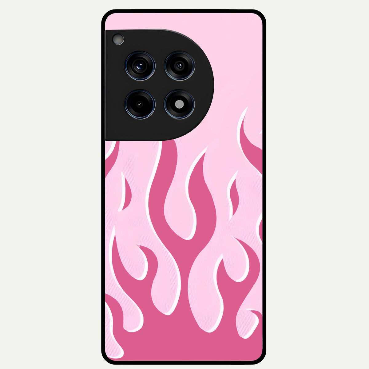 Blush Flame Energy Glass Case For OnePlus 12R back cover – full design glossy printed glass finish