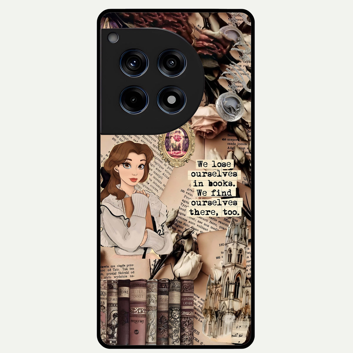  Bookish Dream World Glass Case For OnePlus 12R back cover – full design glossy printed glass finish