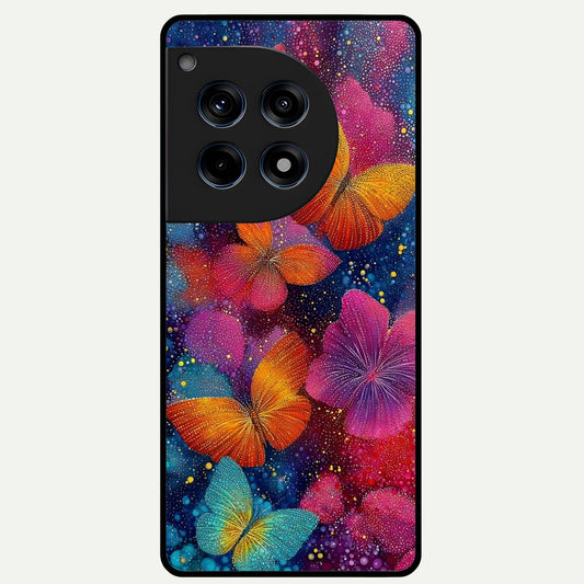  Butterfly Dream Mist Glass Case For OnePlus 12R back cover – full design glossy printed glass finish