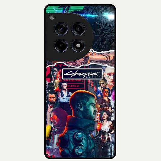  CYBERPUNK Legacy Glass Case For OnePlus 12R back cover – full design glossy printed glass finish