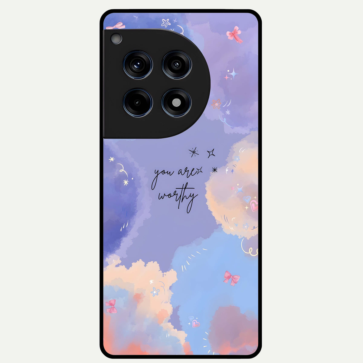  Celestial Cloud Magic Glass Case For OnePlus 12R back cover – full design glossy printed glass finish