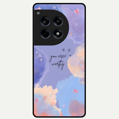  Celestial Cloud Magic Glass Case For OnePlus 12R back cover – full design glossy printed glass finish