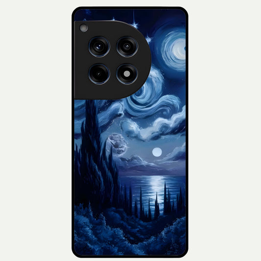  Celestial Dream Van Gogh Glass Case For OnePlus 12R back cover – full design glossy printed glass finish