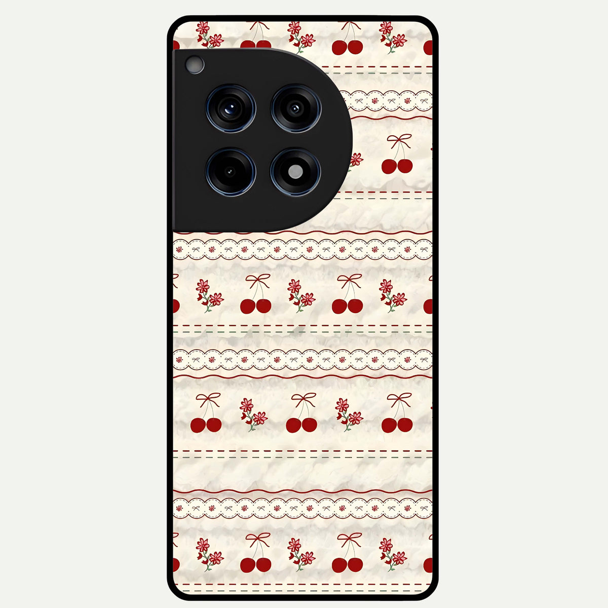  Cherry Bloom Charm Glass Case For OnePlus 12R back cover – full design glossy printed glass finish