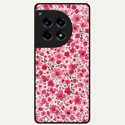  Cherry Blossom Charm Glass Case For OnePlus 12R back cover – full design glossy printed glass finish