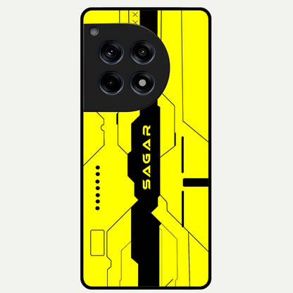  Circuit CYBERPUNK Custom Name Glass Case For OnePlus 12R back cover – full design glossy printed glass finish
