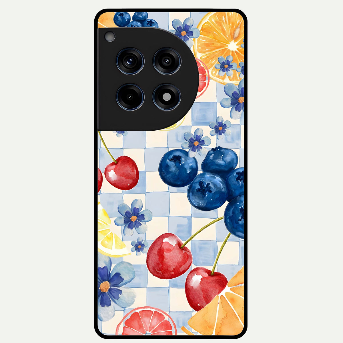  Citrus Bloom Joy Glass Case For OnePlus 12R back cover – full design glossy printed glass finish