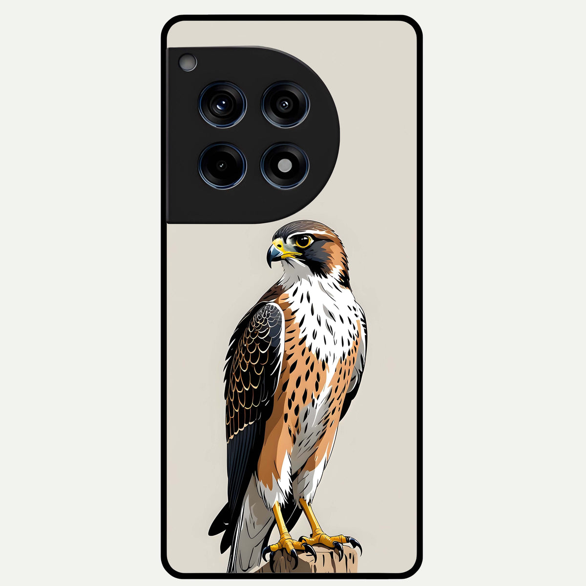  Clever Eagle Glass Case For OnePlus 12R back cover – full design glossy printed glass finish