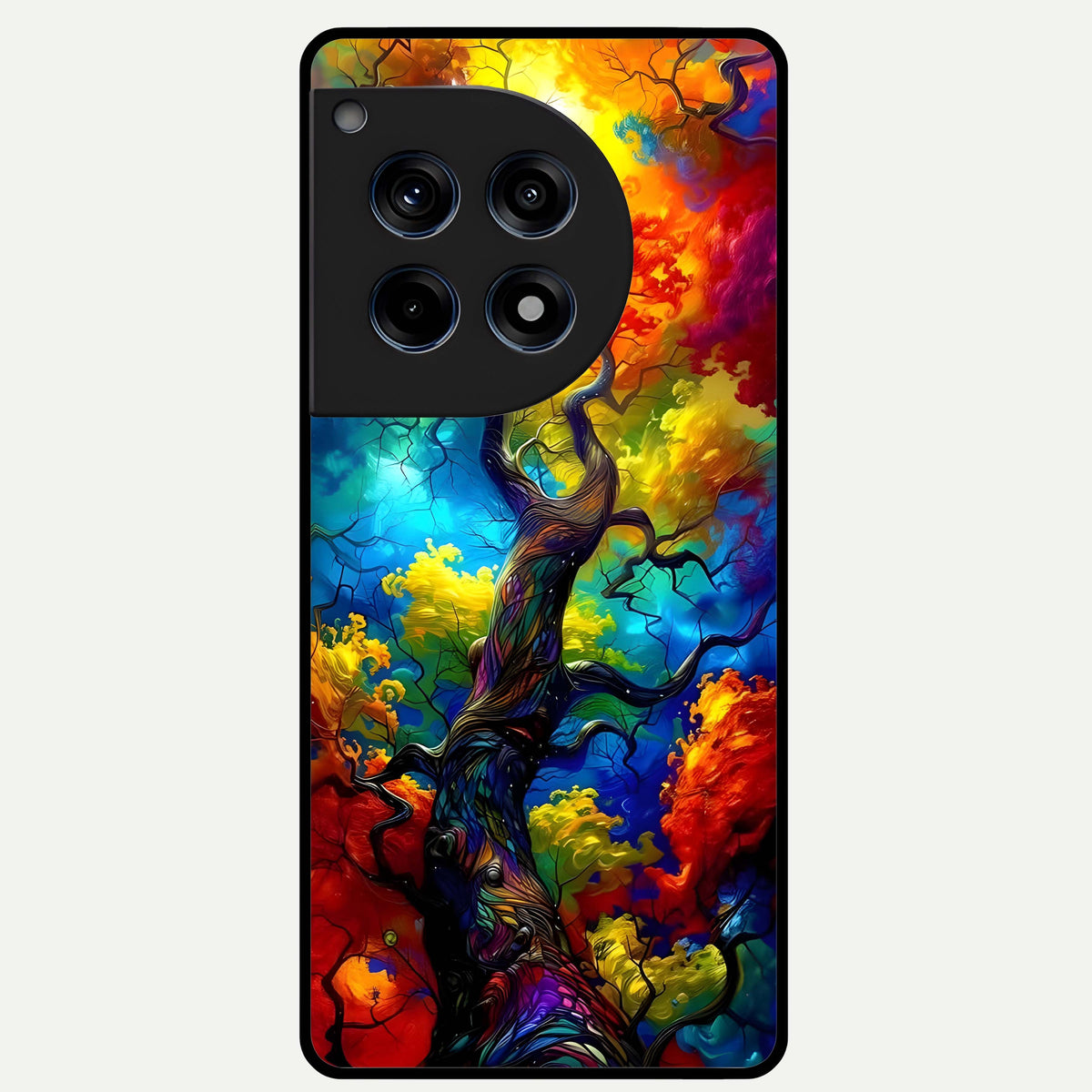  Colorful Soda Bottles Glass Case For OnePlus 12R back cover – full design glossy printed glass finish