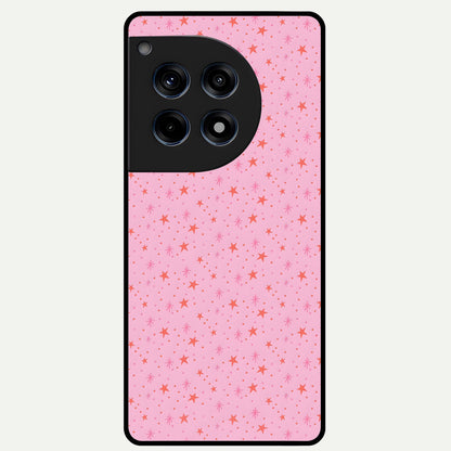  Cosmic Pink Sparkle Glass Case For OnePlus 12R back cover – full design glossy printed glass finish