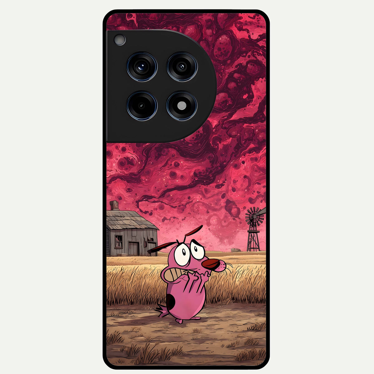  Courage Under Sky Glass Case For OnePlus 12R back cover – full design glossy printed glass finish