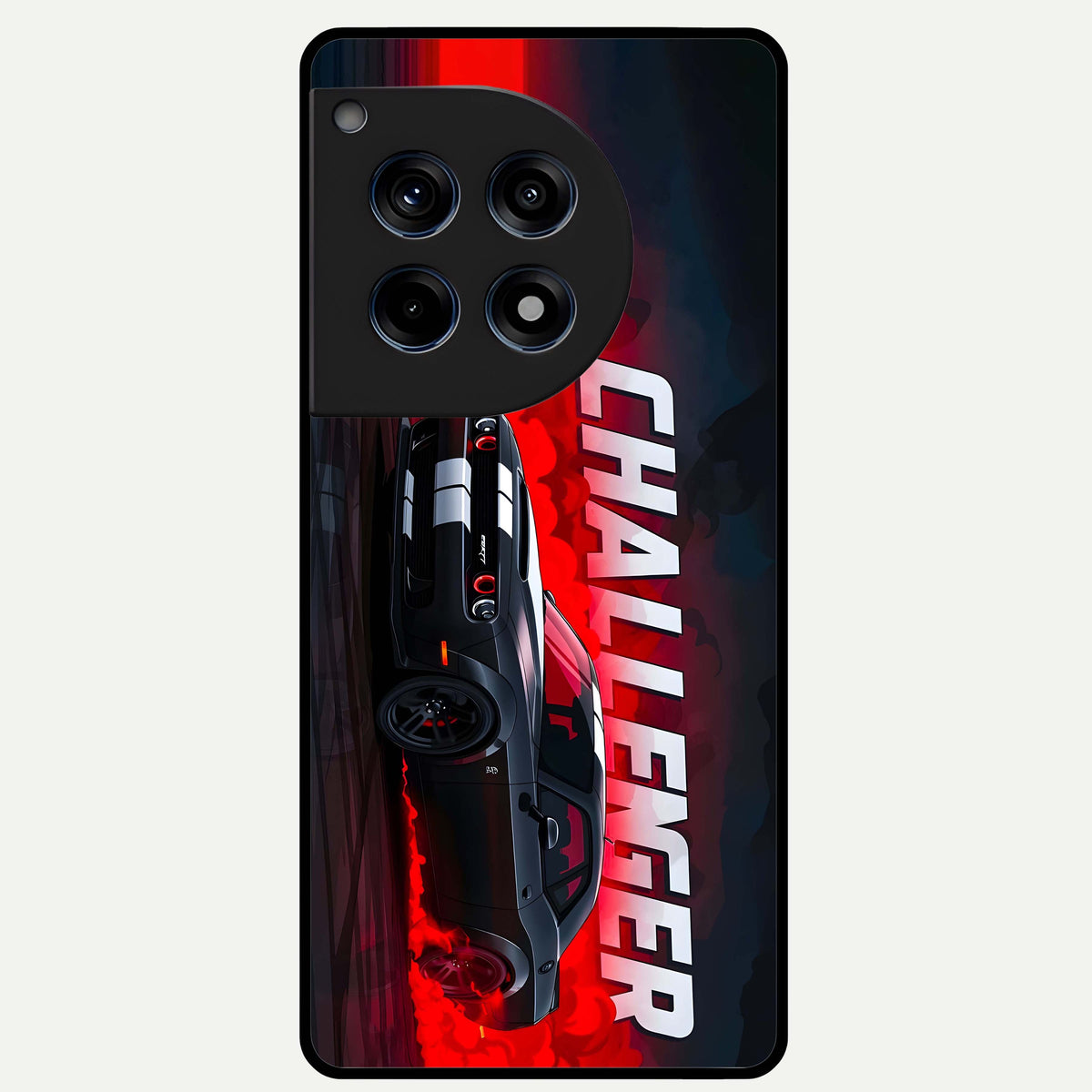  Crimson Challenger Fury Glass Case For OnePlus 12R back cover – full design glossy printed glass finish