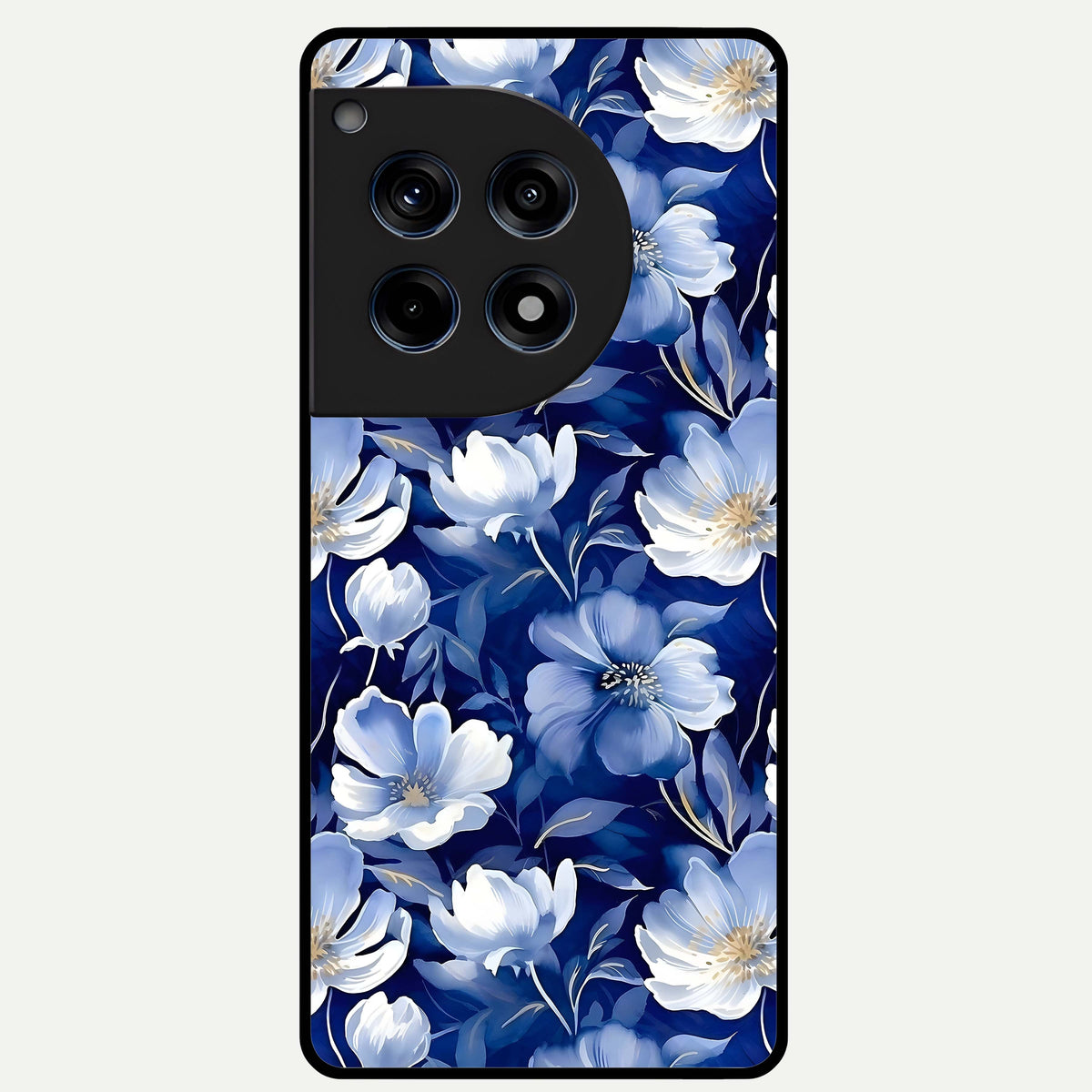  Cute Floral Patterns Glass Case For OnePlus 12R back cover – full design glossy printed glass finish