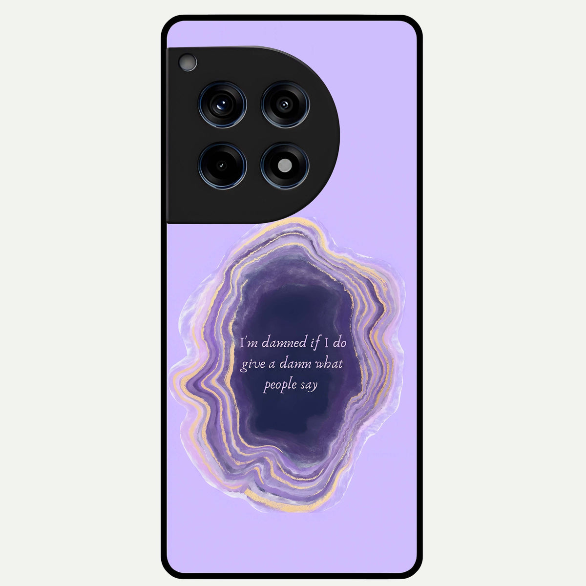  Damned People Quote Glass Case For OnePlus 12R back cover – full design glossy printed glass finish