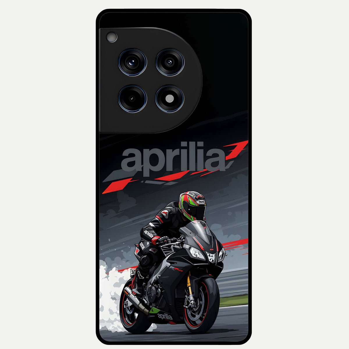  Dark Aprilla Glass Case For OnePlus 12R back cover – full design glossy printed glass finish