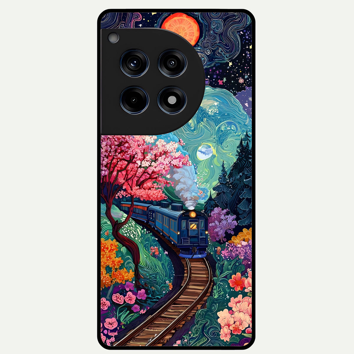  Digital Art Glass Case For OnePlus 12R back cover – full design glossy printed glass finish