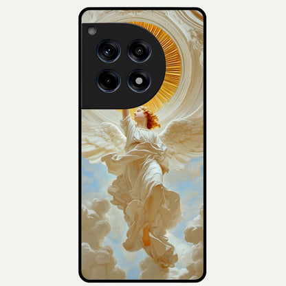  Divine Light Angel Glass Case For OnePlus 12R back cover – full design glossy printed glass finish