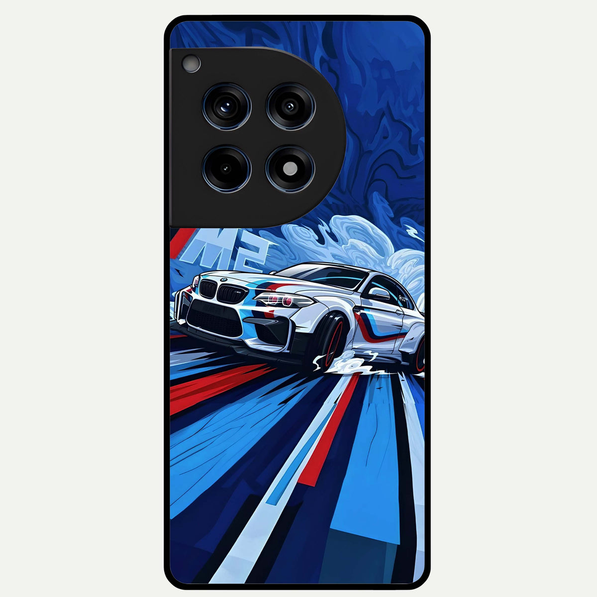  Drift Power Rush Glass Case For OnePlus 12R back cover – full design glossy printed glass finish