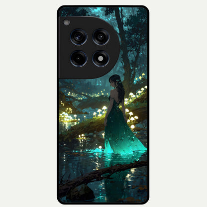  Enchanted Forest Glow Glass Case For OnePlus 12R back cover – full design glossy printed glass finish