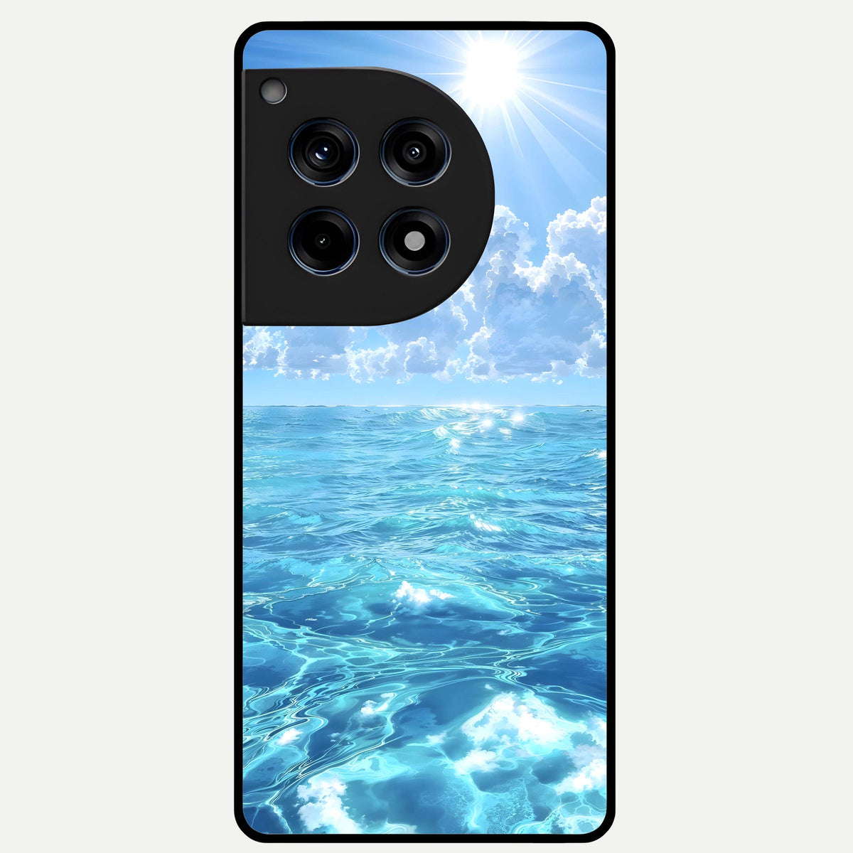  Endless Ocean Horizon Glass Case For OnePlus 12R back cover – full design glossy printed glass finish