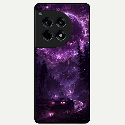  Eternal Cosmic Drive Glass Case For OnePlus 12R back cover – full design glossy printed glass finish