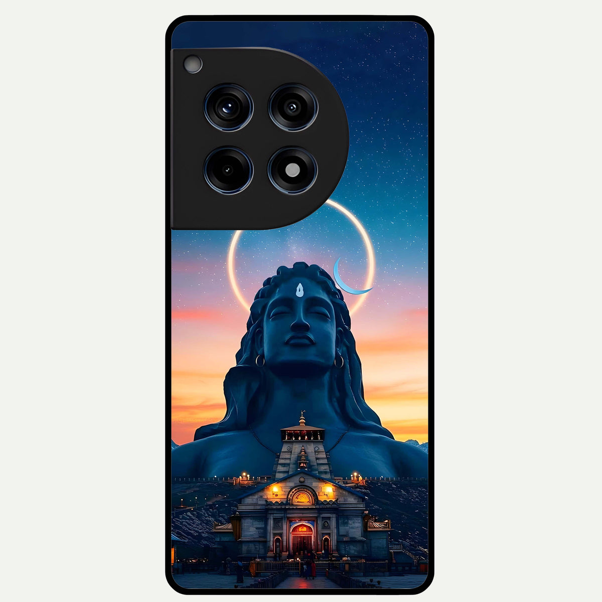  Eternal Shiva Aura Glass Case For OnePlus 12R back cover – full design glossy printed glass finish