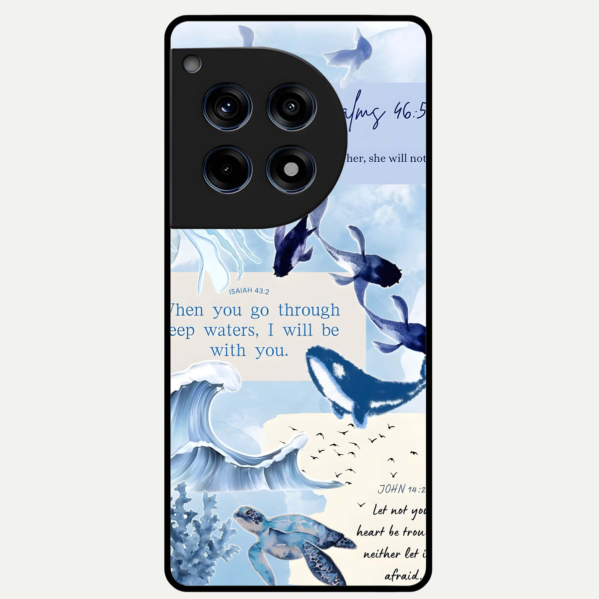  Faithful Ocean Promise Glass Case For OnePlus 12R back cover – full design glossy printed glass finish