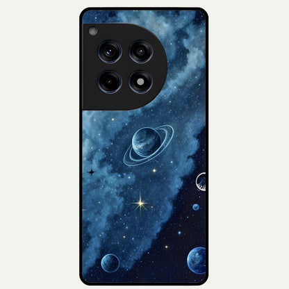  Galaxy Dream Space Glass Case For OnePlus 12R back cover – full design glossy printed glass finish