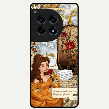  Golden Dream Belle Glass Case For OnePlus 12R back cover – full design glossy printed glass finish