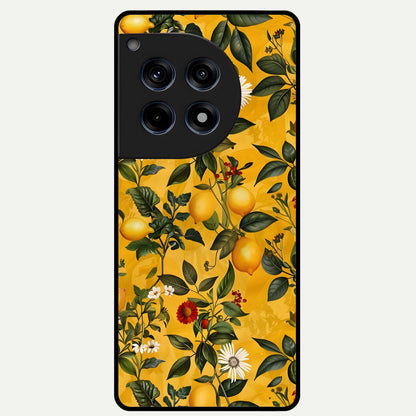  Golden Lemon Field Glass Case For OnePlus 12R back cover – full design glossy printed glass finish